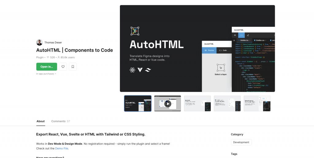 AutoHTML - Figma to HTML CSS Plugin