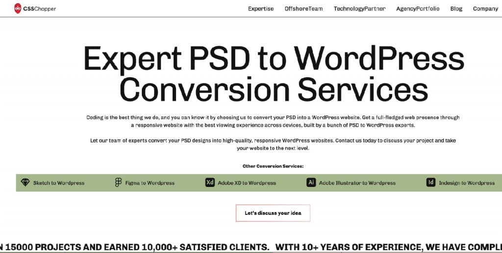 PSD to WordPress Company - CSSChopper